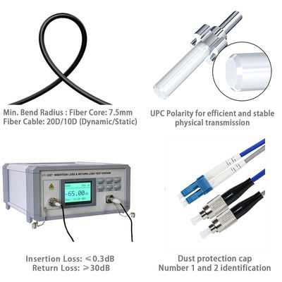 Cable de conexión de fibra dúplex OM3 LC a ST 50/125μm