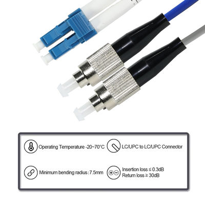 Cable de conexión de fibra dúplex OM3 LC a ST 50/125μm