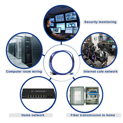 Cable de conexión de fibra dúplex OM3 LC a ST 50/125μm