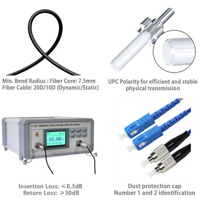 El cable de parcheado de fibra multimodo OM3 duplex de ST a SC 50/125μm