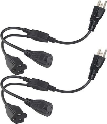 NEMA 5-15P a 2/4-Way Cordón de separación de corriente de salida de EE.UU. - 125V AC Y cable de extensión para el hogar, la oficina, el banco de trabajo, el cargador