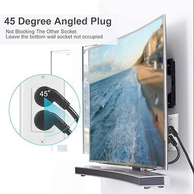 NEMA 5-15P a 2/4-Way Cordón de separación de corriente de salida de EE.UU. - 125V AC Y cable de extensión para el hogar, la oficina, el banco de trabajo, el cargador