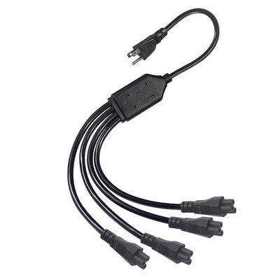 NEMA 5-15P a 4-Way IEC C5 Cordón de división de energía- US Plug to Cloverleaf Adapter Cable para portátil, adaptador, cargador de portátil