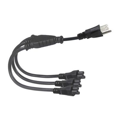 NEMA 5-15P a 4-Way IEC C5 Cordón de división de energía- US Plug to Cloverleaf Adapter Cable para portátil, adaptador, cargador de portátil