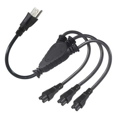 NEMA 5-15P a 4-Way IEC C5 Cordón de división de energía- US Plug to Cloverleaf Adapter Cable para portátil, adaptador, cargador de portátil
