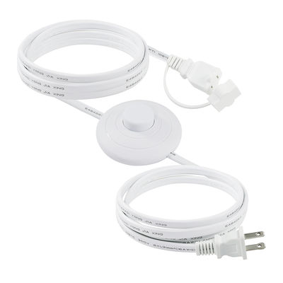 Cable de extensión de enchufe de EE. UU. NEMA 1-15P con interruptor de pedal - Cable de control de paso en línea para lámpara, luz de escritorio, uso doméstico