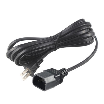 Cable de alimentación NEMA 1-15P a IEC C18 - Cable de 2 clavijas de enchufe estadounidense a conector C18 para adaptador de portátil, proyector, fuente de alimentación de monitor