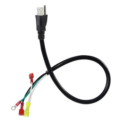 Ángulo derecho US 3 puntas de conexión a la pala/anillo del terminal del cable de alimentación 14AWG