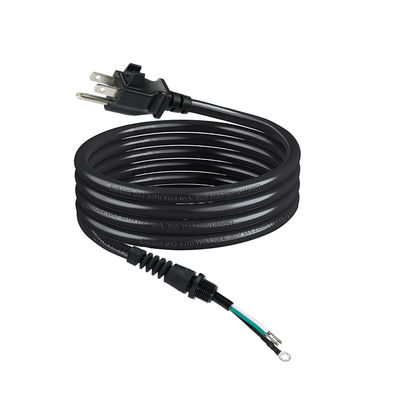 Cable de extensión de extremo abierto de 3P, enchufe NEMA 5-15P a cable pelado, cable de alimentación de 14AWG con clip de alivio de tensión, uso en interiores/exteriores