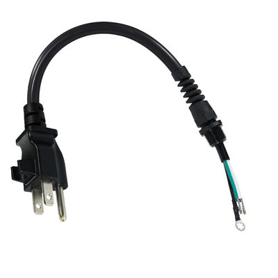 Cable de extensión de extremo abierto de 3P, enchufe NEMA 5-15P a cable pelado, cable de alimentación de 14AWG con clip de alivio de tensión, uso en interiores/exteriores