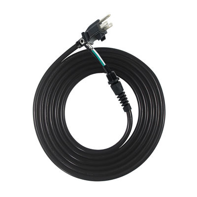 Cable de extensión de extremo abierto de 3P, enchufe NEMA 5-15P a cable pelado, cable de alimentación de 14AWG con clip de alivio de tensión, uso en interiores/exteriores