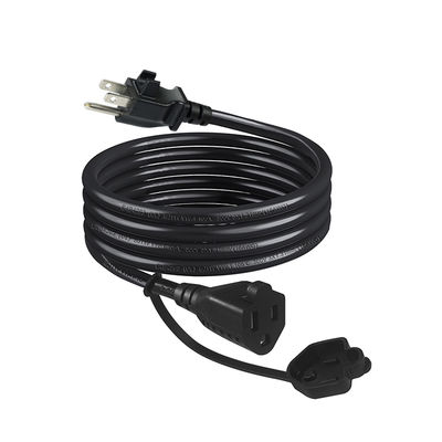 Cable de extensión con enchufe NEMA 5-15P y clip para cable, calibre 14AWG