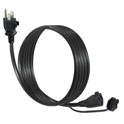 Cable de extensión con enchufe NEMA 5-15P y clip para cable, calibre 14AWG
