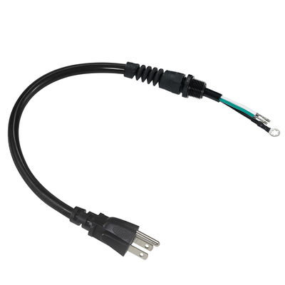 Cable de alimentación con enchufe Schuko y ángulo recto NEMA 5-15P con alivio de tensión