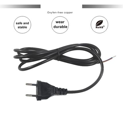 1.8M EU 2Pin Plug Cordón de alimentación 250V 10A Cable de PVC