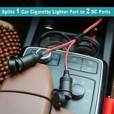 Cargador de batería de coche de 12-24 voltios con adaptador de encendedor de cigarrillos hombre a hombre
