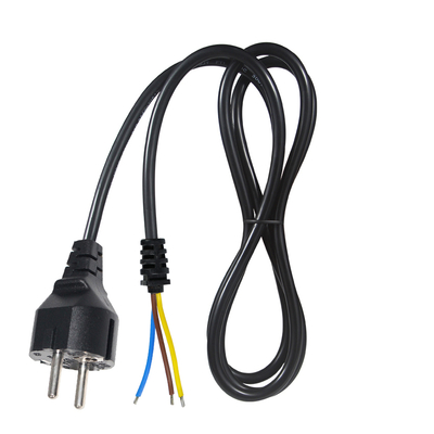 Cable de alimentación con enchufe europeo a cable con hilos estañados - Cable de alimentación europeo de 2 pines para cableado de CA DIY, conexión de panel, entrada de equipo