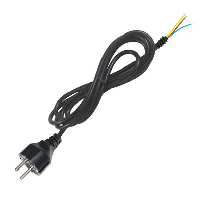 Cable de alimentación con enchufe europeo a cable con hilos estañados - Cable de alimentación europeo de 2 pines para cableado de CA DIY, conexión de panel, entrada de equipo