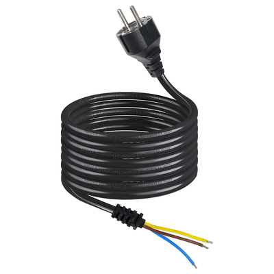 Cable de alimentación con enchufe europeo a cable con hilos estañados - Cable de alimentación europeo de 2 pines para cableado de CA DIY, conexión de panel, entrada de equipo