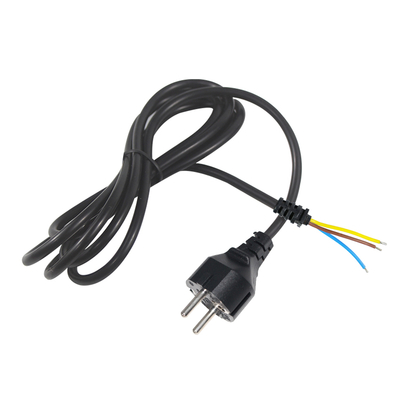 Cable de alimentación con enchufe europeo a cable con hilos estañados - Cable de alimentación europeo de 2 pines para cableado de CA DIY, conexión de panel, entrada de equipo