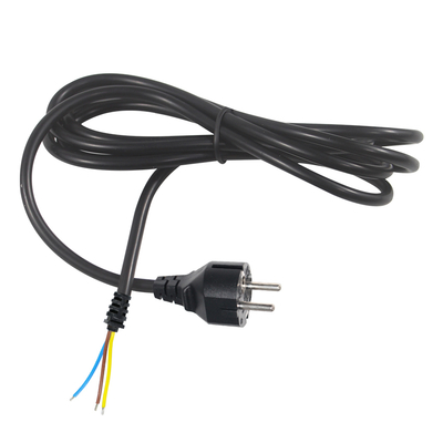Cable de alimentación con enchufe europeo a cable con hilos estañados - Cable de alimentación europeo de 2 pines para cableado de CA DIY, conexión de panel, entrada de equipo