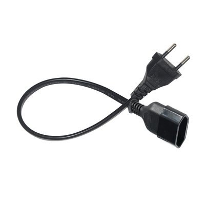 Cable de extensión de corriente alterna europeo de 2 pines de varón a hembra 1.2 M Cable de extensión de corriente alterna europeo para electrodomésticos de oficina y cocina