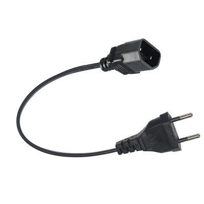 Cable de alimentación europeo de 2 pines con enchufe de la UE a IEC C18 para adaptador de portátil, amplificador de audio, proyector, impresora, 250 V 2,5 A