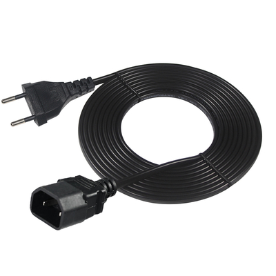 Cable de alimentación europeo de 2 pines con enchufe de la UE a IEC C18 para adaptador de portátil, amplificador de audio, proyector, impresora, 250 V 2,5 A