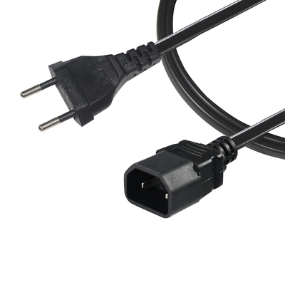 Cable de alimentación europeo de 2 pines con enchufe de la UE a IEC C18 para adaptador de portátil, amplificador de audio, proyector, impresora, 250 V 2,5 A