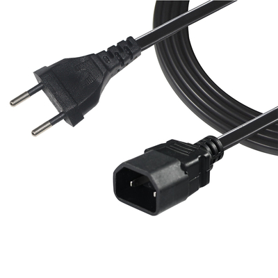 Cable de alimentación europeo de 2 pines con enchufe de la UE a IEC C18 para adaptador de portátil, amplificador de audio, proyector, impresora, 250 V 2,5 A