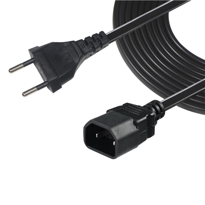 Cable de alimentación europeo de 2 pines con enchufe de la UE a IEC C18 para adaptador de portátil, amplificador de audio, proyector, impresora, 250 V 2,5 A