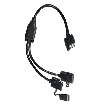 Arnés de cableado de luz de remolque divisor en Y de 3 vías, PVC negro de 1,2 m