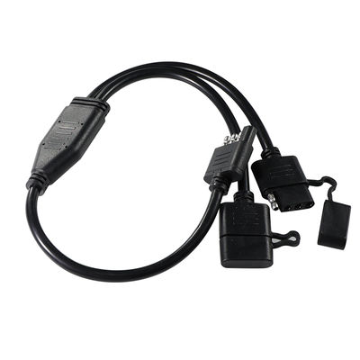 Arnés de cableado de luz de remolque divisor en Y de 3 vías, PVC negro de 1,2 m