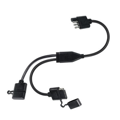 Arnés de cableado de luz de remolque divisor en Y de 3 vías, PVC negro de 1,2 m