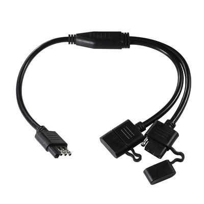 Arnés de cableado de luz de remolque divisor en Y de 3 vías, PVC negro de 1,2 m