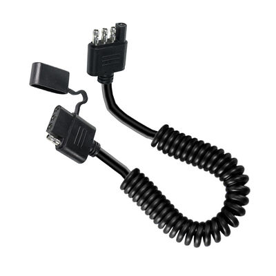 Cuatro pines de remolque enrollados con cable de extensión de luz, resistente a la intemperie 1.2M negro