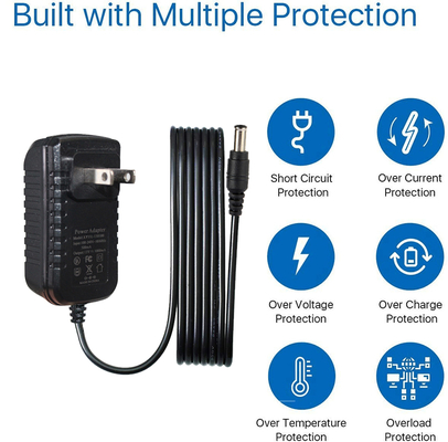 Adaptador de corriente DC 5V 3A con enchufe estadounidense/canadiense, cargador de repuesto, adaptador de CA universal