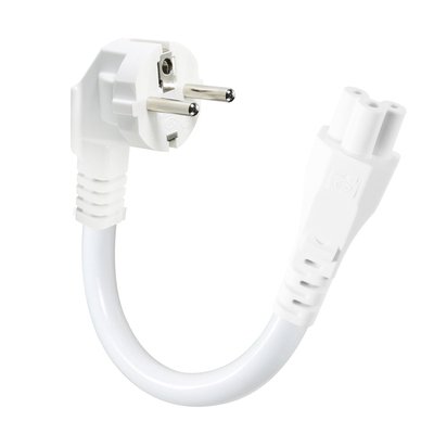 Cable de alimentación EU Plug a IEC C5 - Cable de CA europeo de 2 pines para adaptador de portátil, notebook, proyector, conector Cloverleaf de 2.5A 250V