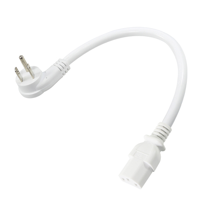 Ángulo recto NEMA 5-15P a C13 Cordón de alimentación US de 3 puntas enchufe a IEC C13 Cable CA para monitor, servidor, PDU, 10A 125V