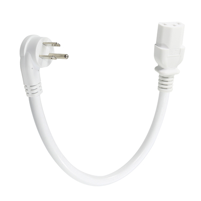 Ángulo recto NEMA 5-15P a C13 Cordón de alimentación US de 3 puntas enchufe a IEC C13 Cable CA para monitor, servidor, PDU, 10A 125V