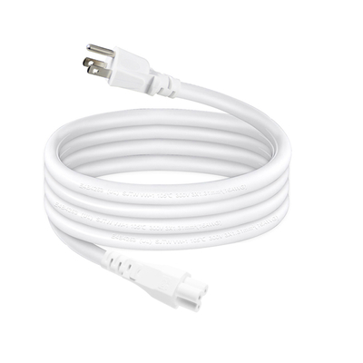 Cable de alimentación NEMA 5-15P a IEC C5 Cloverleaf - Cable de CA de 3 clavijas de EE. UU. para adaptador de portátil, notebook, impresora, 125 V 10 A