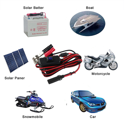 SAE a Alligator Clip Cable de batería con fusible en línea y interruptor - 12V de potencia de extensión de plomo para la energía solar, automotriz, bricolaje