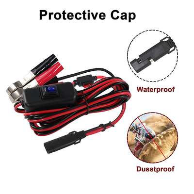 SAE a Alligator Clip Cable de batería con fusible en línea y interruptor - 12V de potencia de extensión de plomo para la energía solar, automotriz, bricolaje