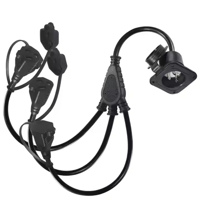 Cable de extensión de alimentación divisora ​​en Y NEMA 5-15P a 2x 5-15R - 2 salidas, 125 V/15 A, con certificación UL para uso en interiores