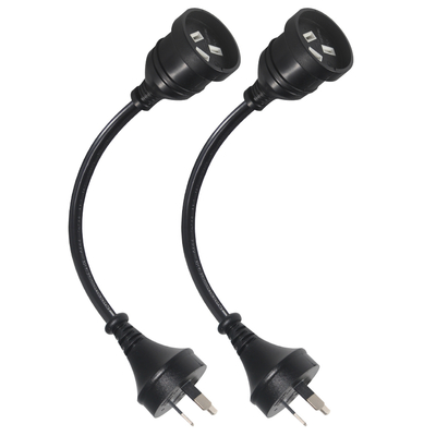 Universal 3 Pin Australia Aus Nzs Plug Cable de computadora de hombre a mujer Cordón eléctrico
