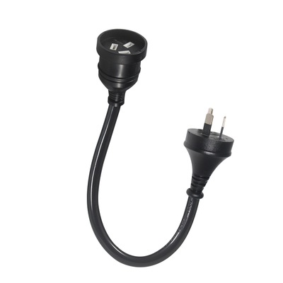 Universal 3 Pin Australia Aus Nzs Plug Cable de computadora de hombre a mujer Cordón eléctrico