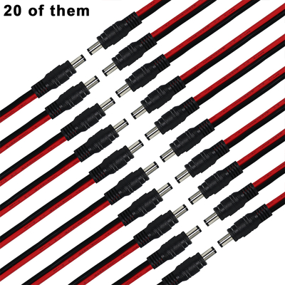 Cable de alimentación de enchufe macho DC a cable estañado, 5,5x2,1 mm o 5,5x2,5 mm, cable adaptador de corriente de 12 V CC para CCTV, LED, bricolaje