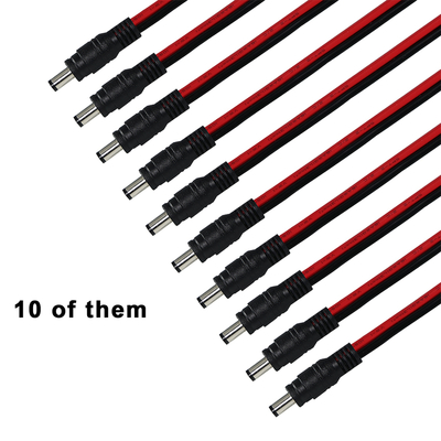 Cable de alimentación de enchufe macho DC a cable estañado, 5,5x2,1 mm o 5,5x2,5 mm, cable adaptador de corriente de 12 V CC para CCTV, LED, bricolaje