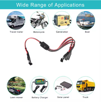 Cable de separación de energía SAE de 1 a 3 vías, adaptador SAE Y para paneles solares, cargador de baterías, distribución de energía 12V CC
