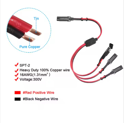 Cable de separación de energía SAE de 1 a 3 vías, adaptador SAE Y para paneles solares, cargador de baterías, distribución de energía 12V CC